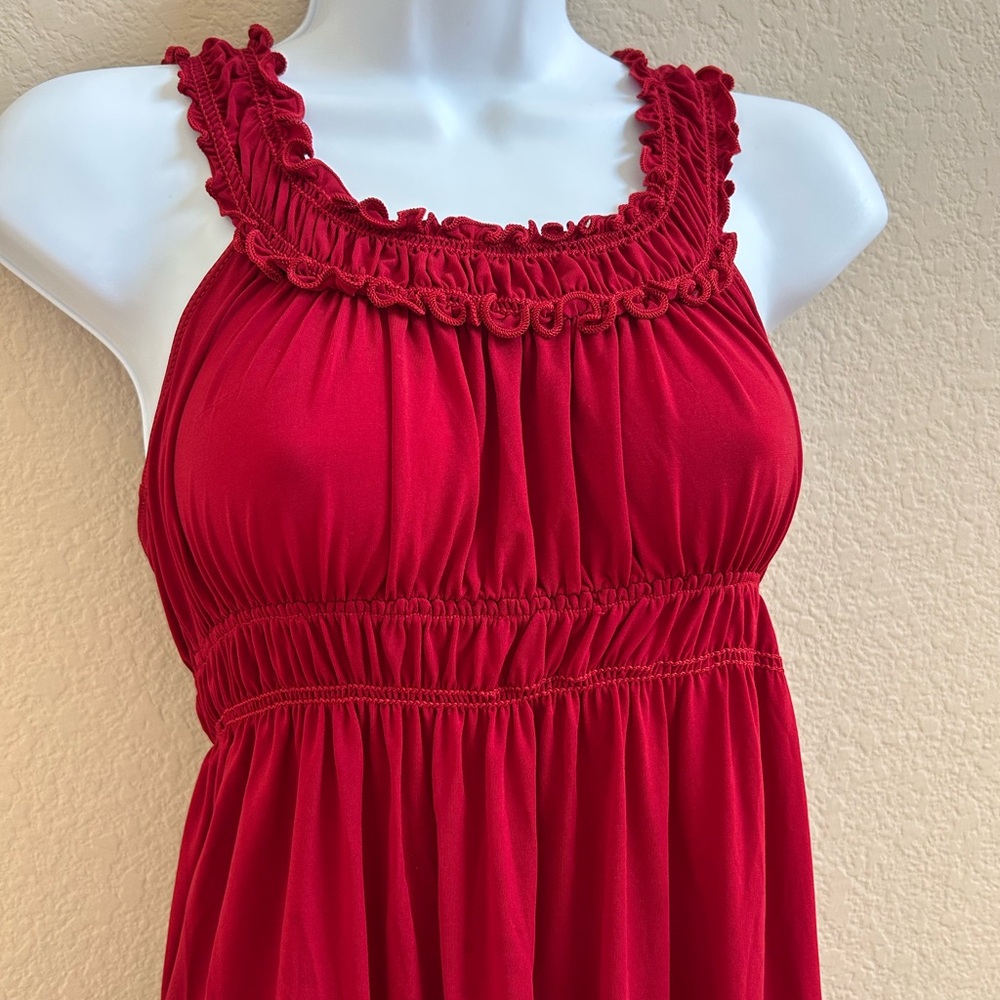 BCBGMaxAzria Red Ruffled Top